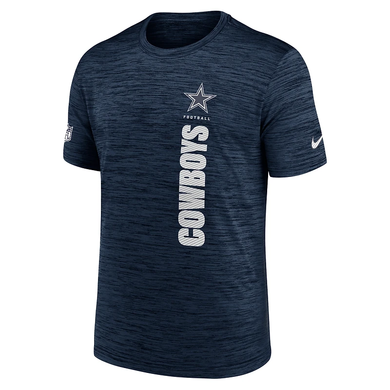 T-shirt Nike Dri-FIT Sideline Velocity bleu marine pour homme des Cowboys de Dallas