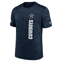 T-shirt Nike Dri-FIT Sideline Velocity bleu marine pour homme des Cowboys de Dallas