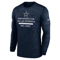 Men's Nike Navy Dallas Cowboys Sideline Velocity Performance Long Sleeve T-Shirt