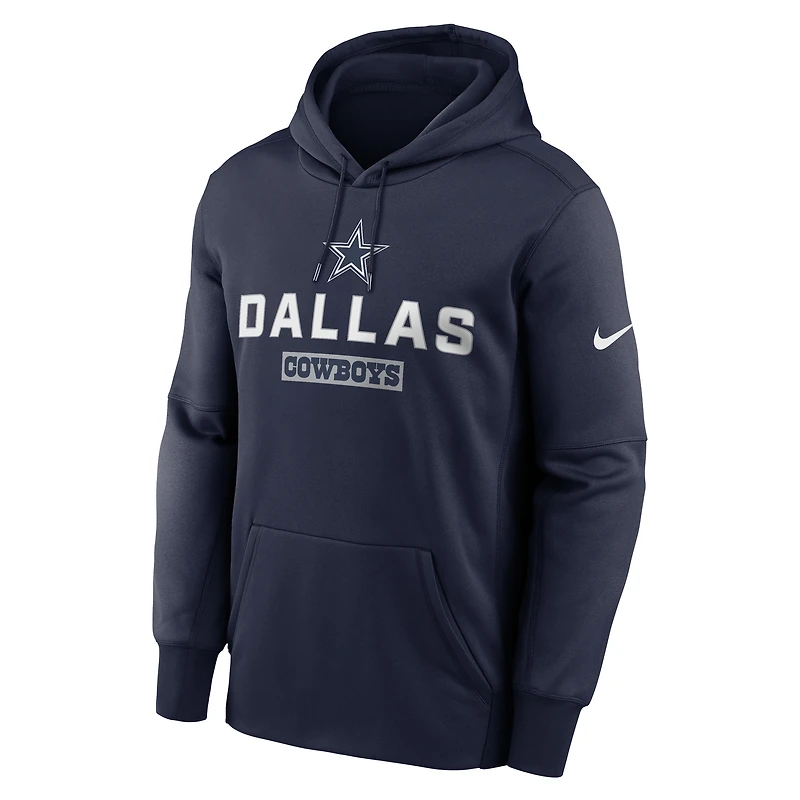 Men's Nike Navy Dallas Cowboys Toss Sweep Performance Pullover Hoodie