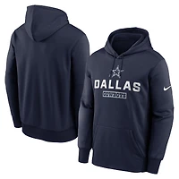 Men's Nike Navy Dallas Cowboys Toss Sweep Performance Pullover Hoodie