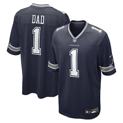 Maillot de match Nike numéro 1 Dad pour hommes, bleu marine, Dallas Cowboys