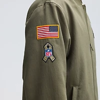 Men's Nike Olive Dallas Cowboys 2025 Salute to Service Sideline Full-Zip Bomber Jacket