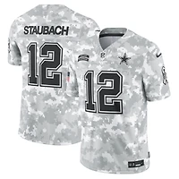 Maillot Nike Roger Staubach Arctic Camo Dallas Cowboys 2024 Salute to Service Retired Player Limited pour homme