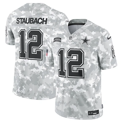 Maillot Nike Roger Staubach Arctic Camo Dallas Cowboys 2024 Salute to Service Retired Player Limited pour homme