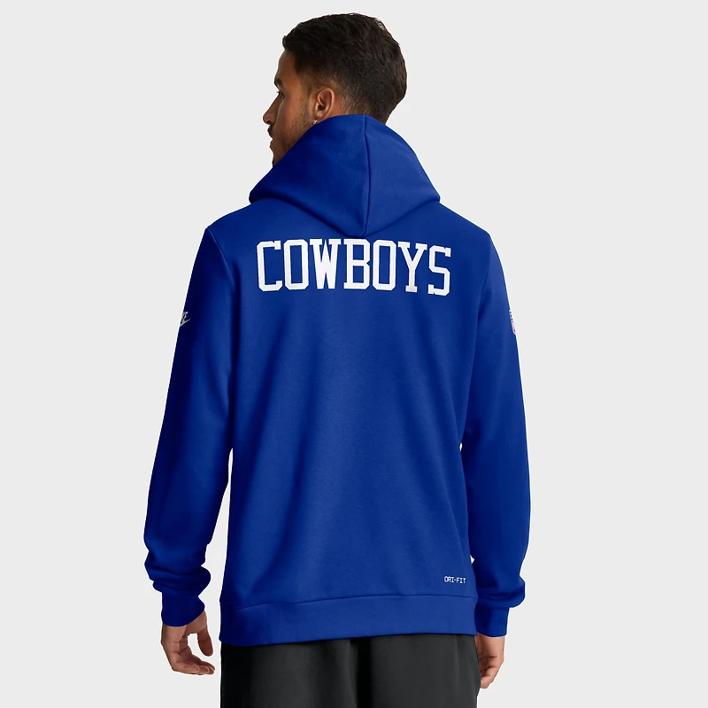 Sweat à capuche Nike Royal Dallas Cowboys 2025 Sideline Standard Issue Alt Pack Dri-FIT pour homme