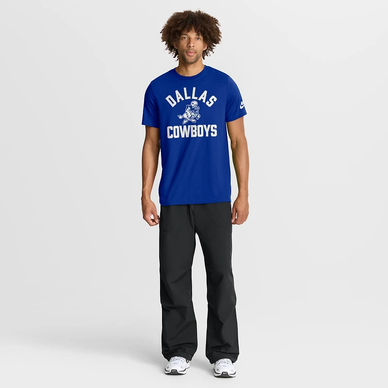 T-shirt Nike Royal Dallas Cowboys pour homme, motif tri-mélange, chronologie favorable