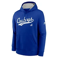 Sweat à capuche Nike Royal Dallas Cowboys Rewind Club Logo pour homme