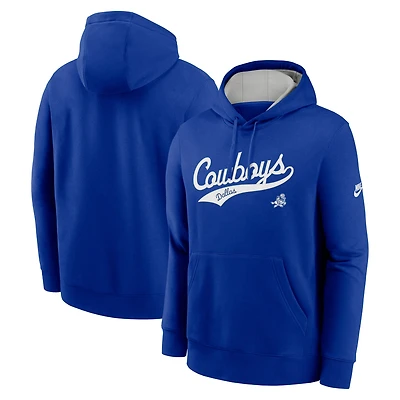 Sweat à capuche Nike Royal Dallas Cowboys Rewind Club Logo pour homme