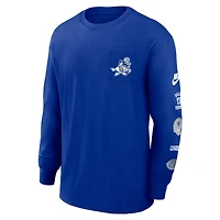 T-shirt à manches longues Nike Royal Dallas Cowboys Rewind Heavy Max 90 avec poche pour homme