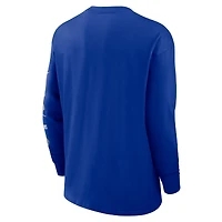 T-shirt Nike Royal Dallas Cowboys Rewind Heavy Max90 à manches longues et poches pour homme