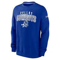 Sweat-shirt Nike Royal Dallas Cowboys Rewind Team Shout pour homme