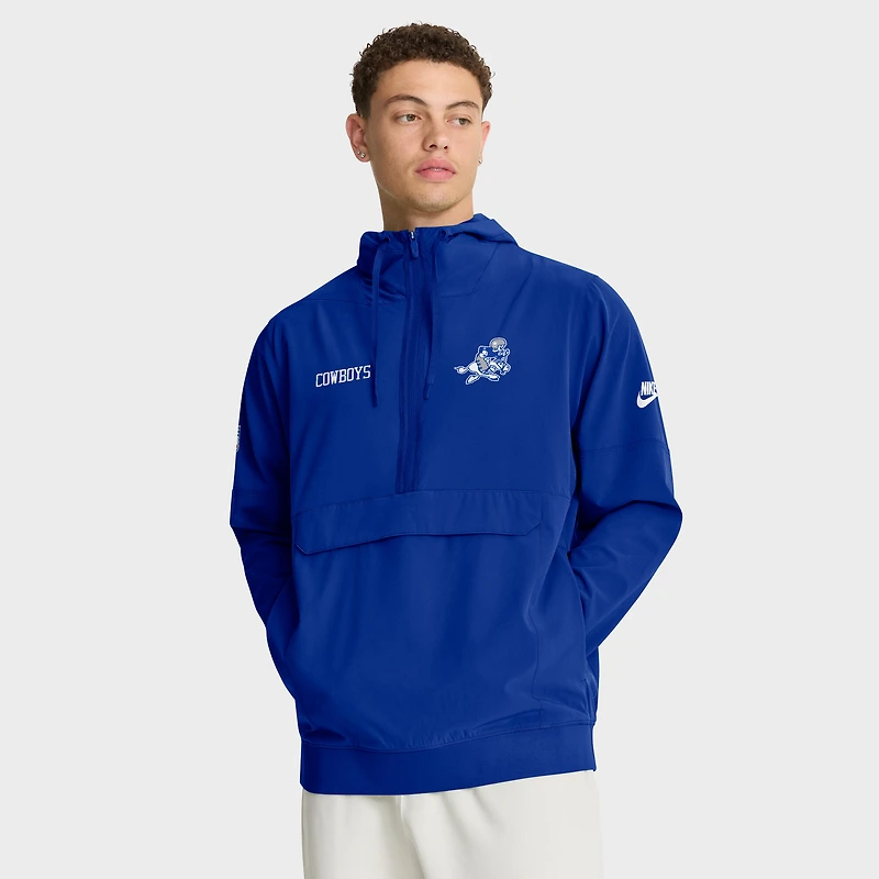 Veste à capuche demi-zippée Nike Royal Dallas Cowboys Sideline Alt Pack pour homme