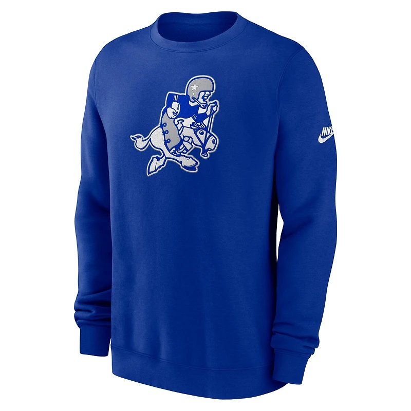 Men's Nike Royal Dallas Cowboys Swing Pass Rewind Club Pullover Sweatshirt