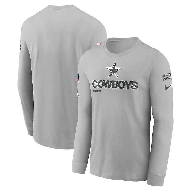 T-shirt à manches longues Nike Dallas Cowboys 2024 Salute To Service pour homme