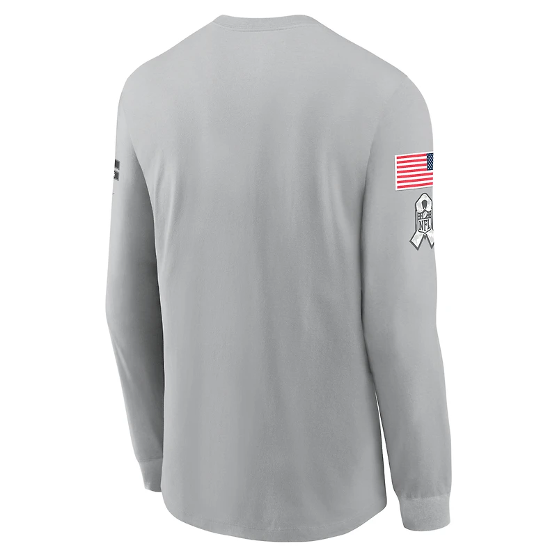 Men's Nike Silver Dallas Cowboys 2024 Salute To Service Long Sleeve T-Shirt