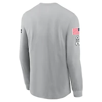Men's Nike Silver Dallas Cowboys 2024 Salute To Service Long Sleeve T-Shirt