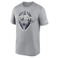 T-shirt Nike Silver Dallas Cowboys Legend Icon Performance pour homme