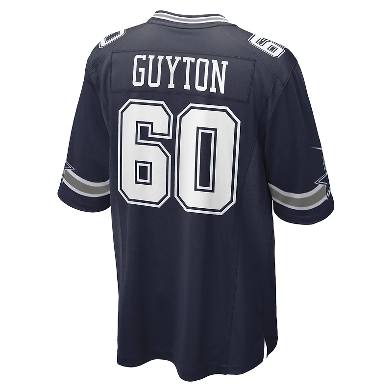Maillot de jeu Nike Tyler Guyton bleu marine pour homme des Cowboys Dallas