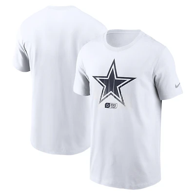 T-shirt Nike blanc délavé pour homme Dallas Cowboys Essential