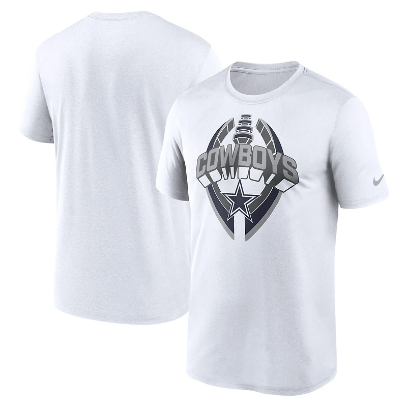 T-shirt Nike blanc Dallas Cowboys Legend Icon Performance pour homme