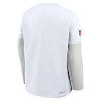 T-shirt Nike blanc à manches longues Therma-FIT pour homme, Dallas Cowboys