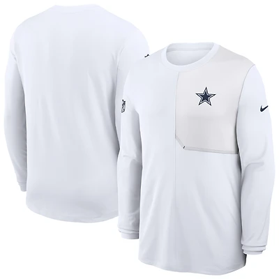 Men's Nike Navy Dallas Cowboys Sideline Coach UV Dri-FIT Long Sleeve Shirt