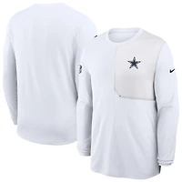 Men's Nike Navy Dallas Cowboys Sideline Coach UV Dri-FIT Long Sleeve Shirt