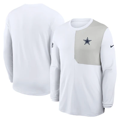 T-shirt Nike blanc à manches longues pour homme, coupe UV, Dallas Cowboys