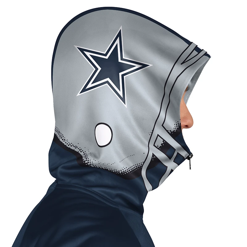 Veste de survêtement à capuche entièrement zippée Pro Player bleu marine/gris Dallas Cowboys pour homme