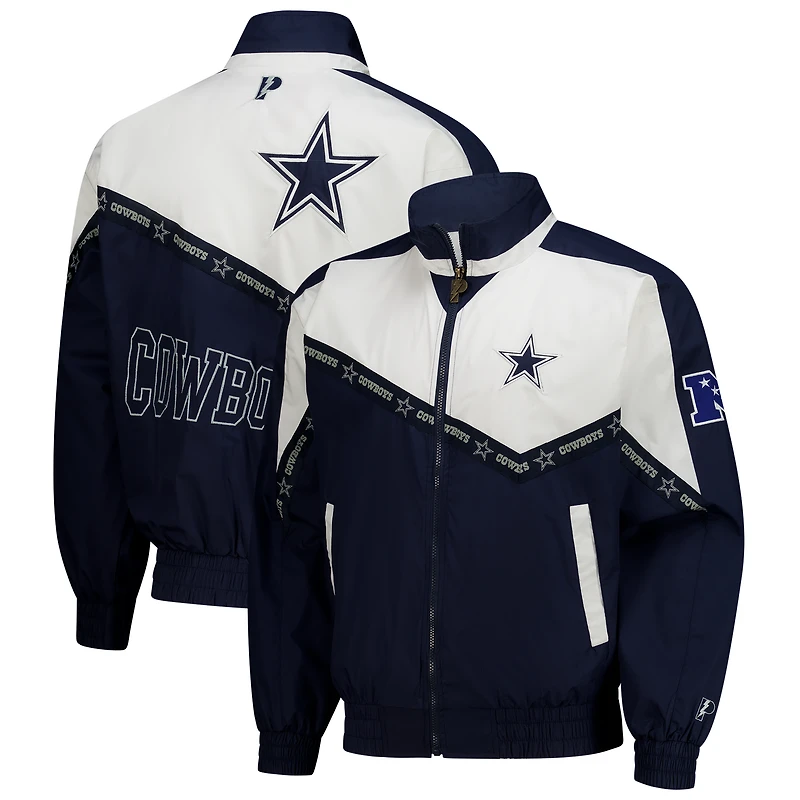 Men's Pro Player Navy/White Dallas Cowboys Tape II Lightweight Full-Zip Jacket