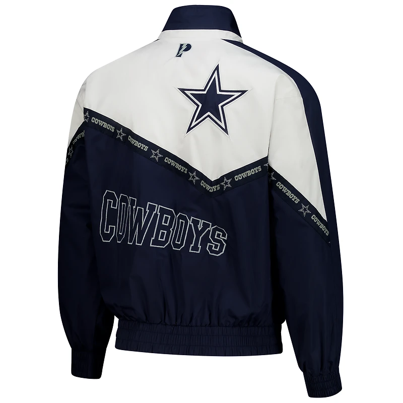 Veste légère zippée Pro Player pour homme, bleu marine et blanche, Dallas Cowboys Tape II