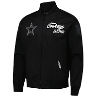 Men's Pro Standard Black Dallas Cowboys Paint The City Twill Full-Zip Jacket