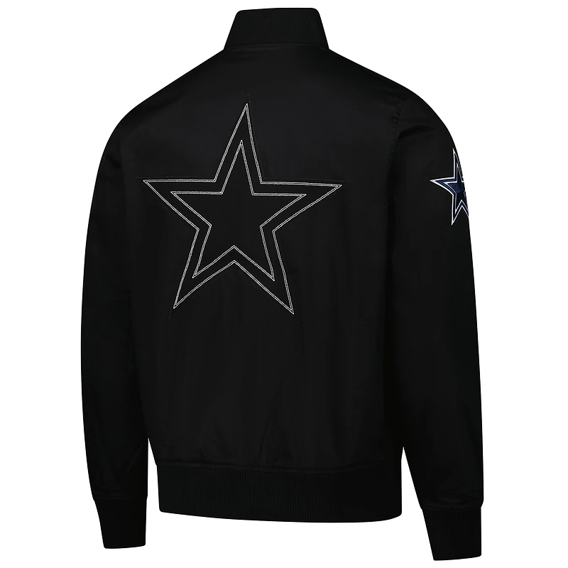 Men's Pro Standard Black Dallas Cowboys Paint The City Twill Full-Zip Jacket