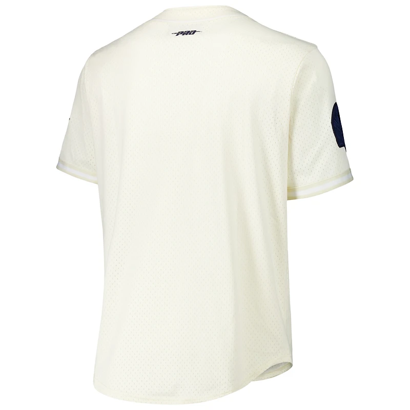 Men's Pro Standard Micah Parsons Cream Dallas Cowboys Name & Number Triple Tonal Button-Up Baseball Jersey