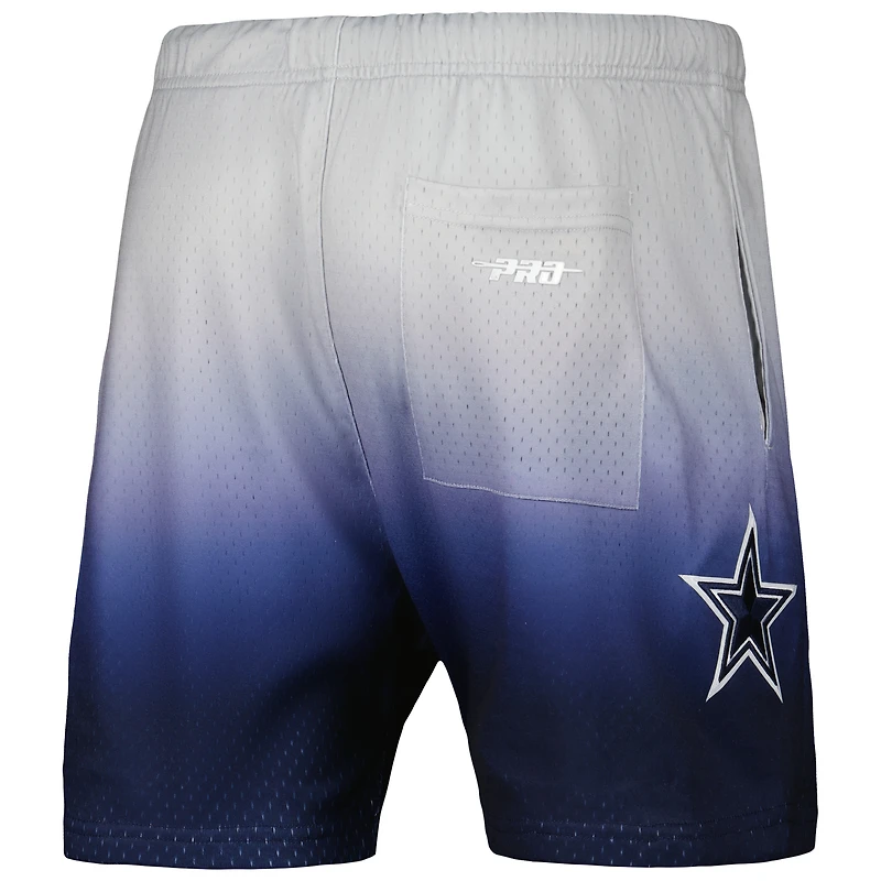 Short en maille ombré Pro Standard pour hommes, bleu marine/argent, Dallas Cowboys