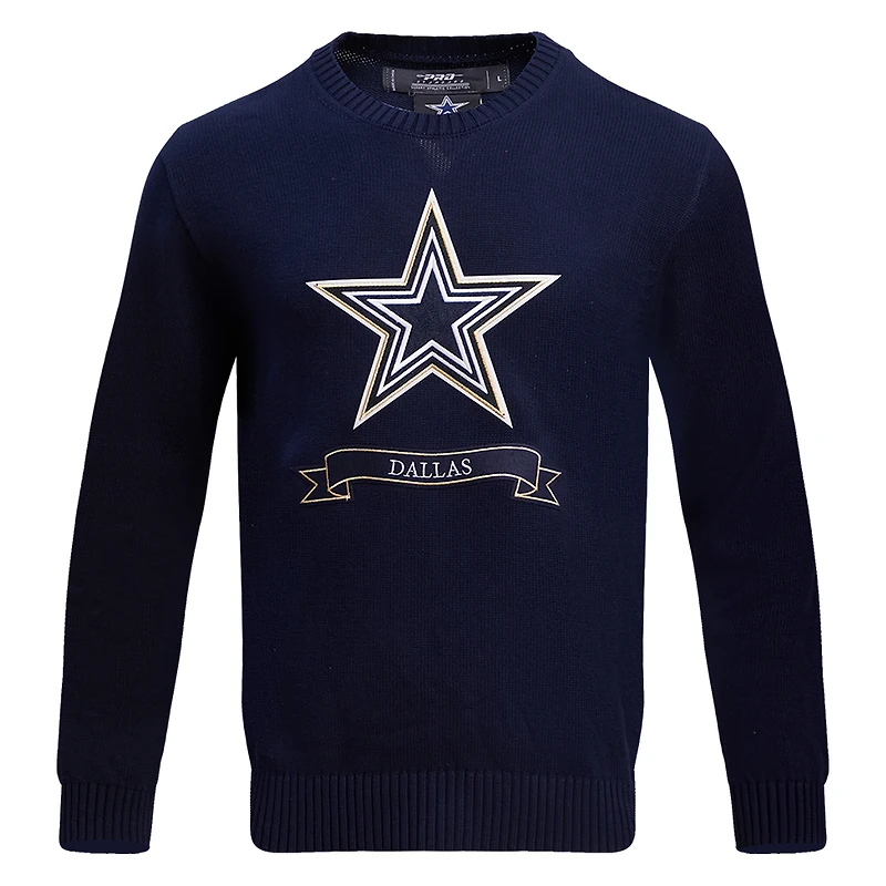 Pull en tricot de préparation des Cowboys Dallas Pro Standard bleu marine pour hommes