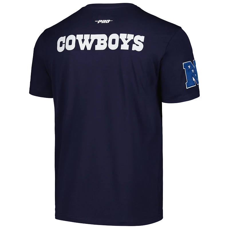 T-shirt rétro rayé Pro Standard pour hommes, bleu marine, Dallas Cowboys