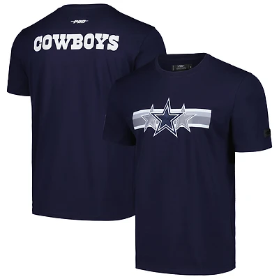 T-shirt rétro rayé Pro Standard pour hommes, bleu marine, Dallas Cowboys