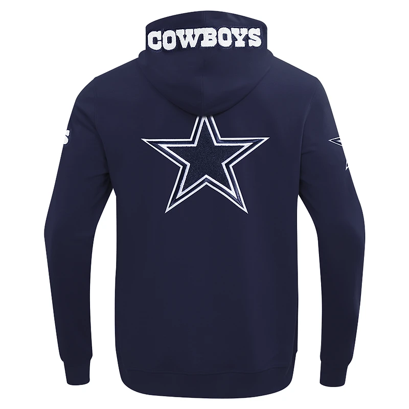 Men's Pro Standard  Navy Dallas Cowboys Split Logo Double Knit Full-Zip Hoodie