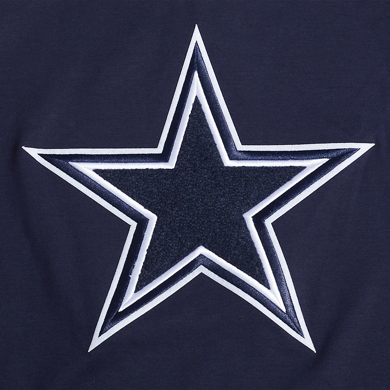 Men's Pro Standard  Navy Dallas Cowboys Split Logo Double Knit Full-Zip Hoodie