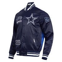 Men's Pro Standard Navy Dallas Cowboys Sublimated Satin Full-Snap Jacket