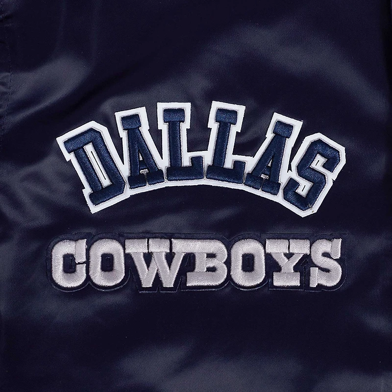 Men's Pro Standard Navy Dallas Cowboys Sublimated Satin Full-Snap Jacket