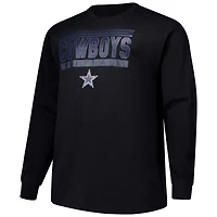 T-shirt à manches longues Pop Big & Tall pour homme avec profil noir des Cowboys de Dallas