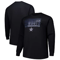 T-shirt à manches longues Pop Big & Tall pour homme avec profil noir des Cowboys de Dallas