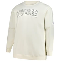 Men's Profile Cream Dallas Cowboys Big & Tall Fleece Sweatshirt