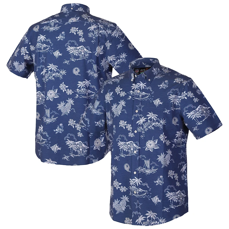 Chemise boutonnée rétro Kekai Performance pour homme, bleu marine, Reyn Spooner, Cowboys de Dallas