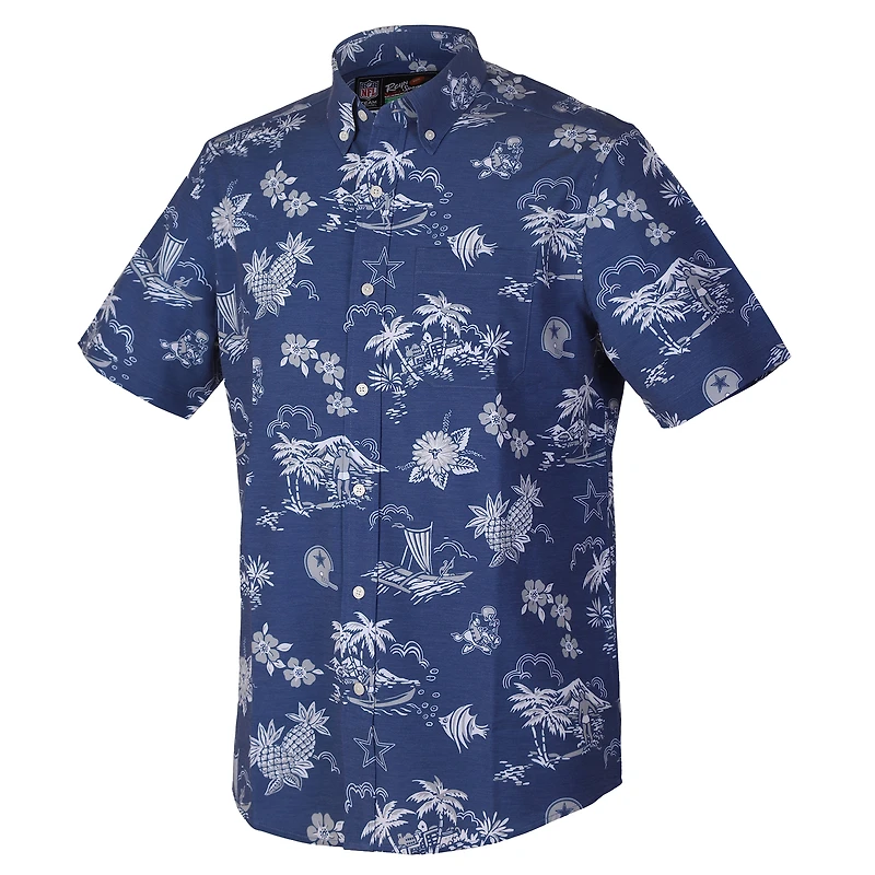 Chemise boutonnée rétro Kekai Performance pour homme, bleu marine, Reyn Spooner, Cowboys de Dallas