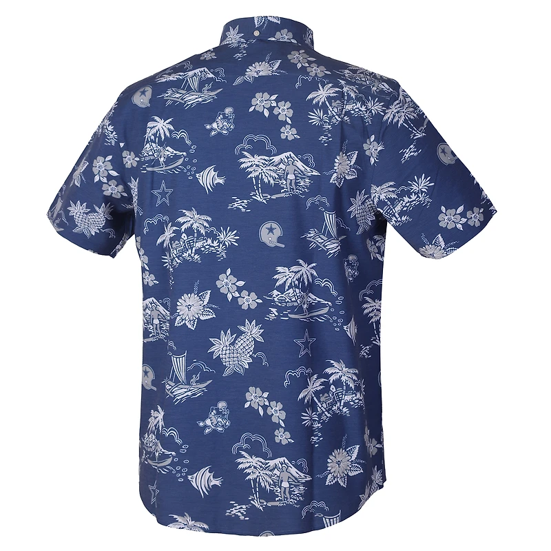 Chemise boutonnée rétro Kekai Performance pour homme, bleu marine, Reyn Spooner, Cowboys de Dallas