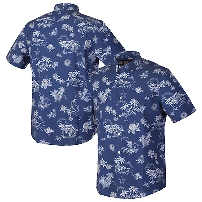Chemise boutonnée rétro Kekai Performance pour homme, bleu marine, Reyn Spooner, Cowboys de Dallas